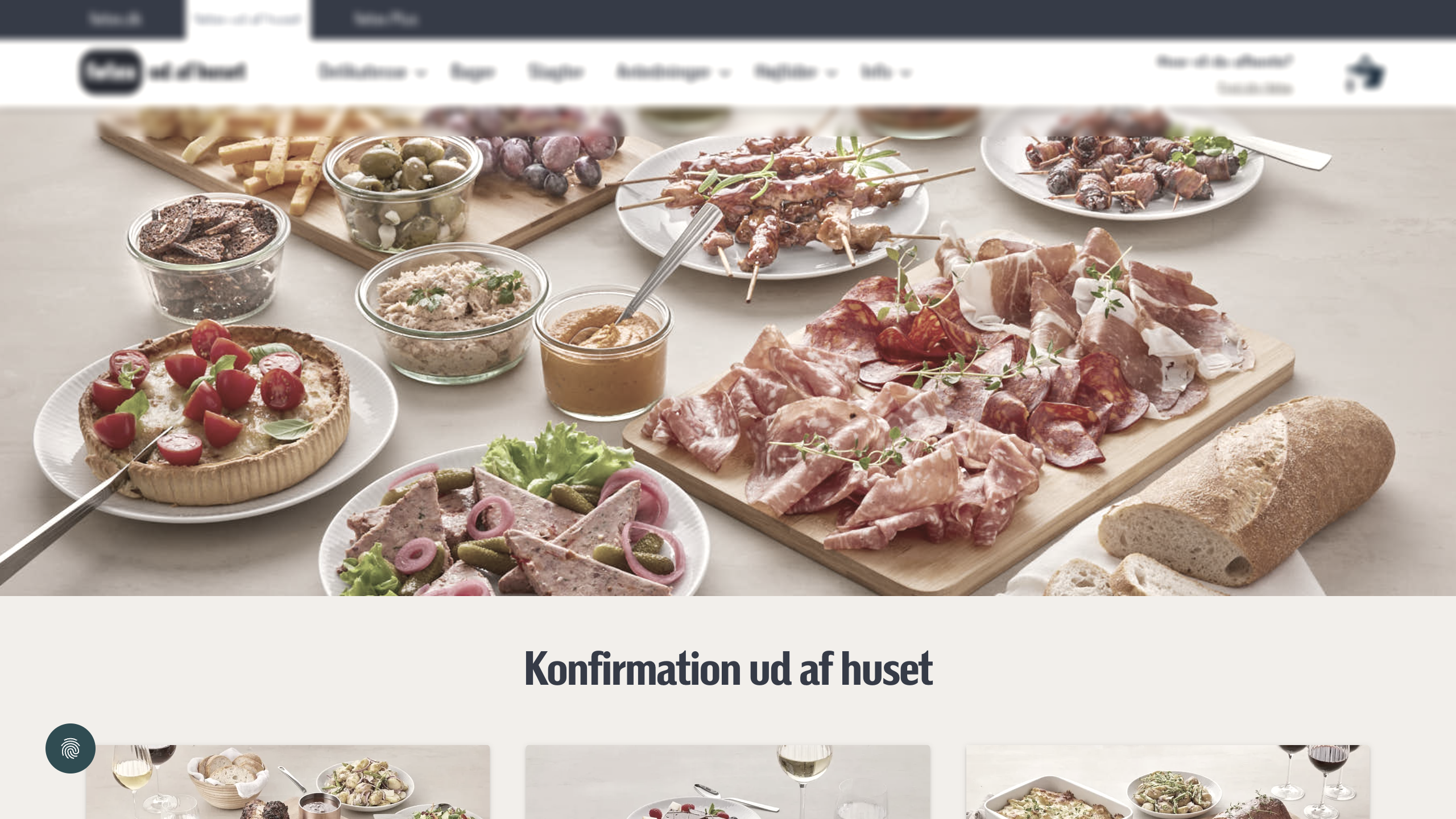 Mid-market brand catering homepage
